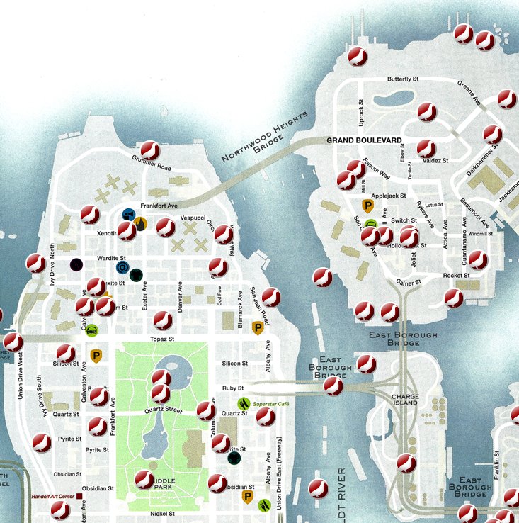 gta iv map. excerpt from a gta iv map
